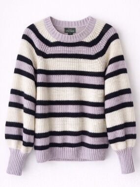 Who What Wear Striped Sweater Medium Cozy Crewneck